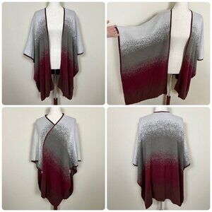 Chico's Ruana Wrap Women's ONE SIZE OS Cotton Blend Knit Shawl Poncho Cozy Boho